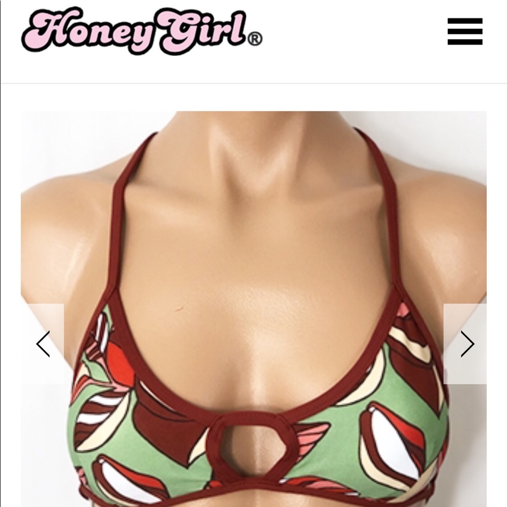 BNWT-Honey Girl Water Wear Nikki Sport top M